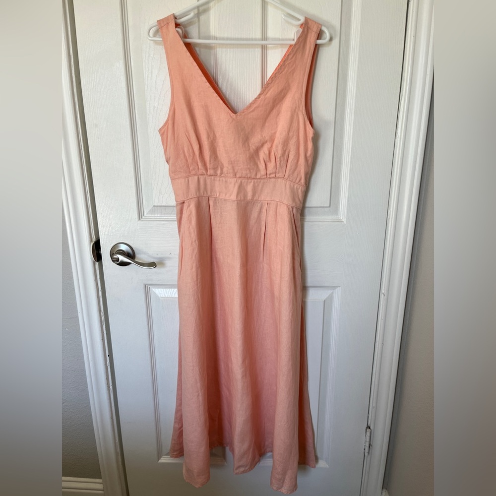 Cynthia Rowley Pink Linen Midi Dress